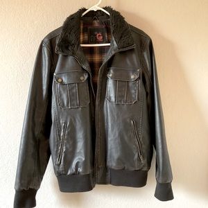 G by Guess Faux Leather Motorcycle Jacket Large